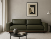 Princeton 3.5 Seater Leather Sofa (Premium), Army Green